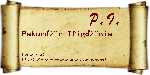 Pakurár Ifigénia névjegykártya